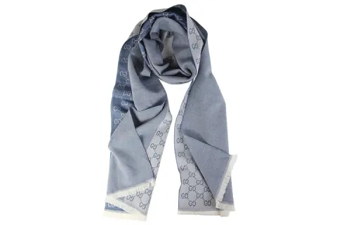GUCCI GG Wool&Silk Knit Scarf