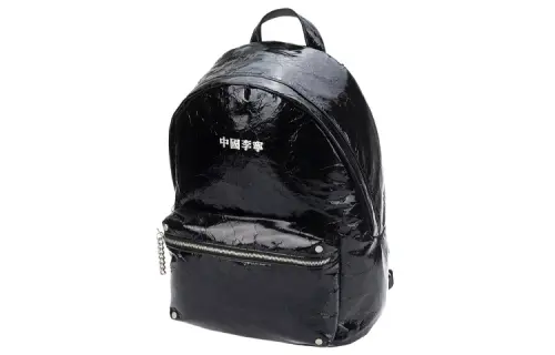 Li Ning Synthetic Leather With Polyester Backpack Regular Unisex Black