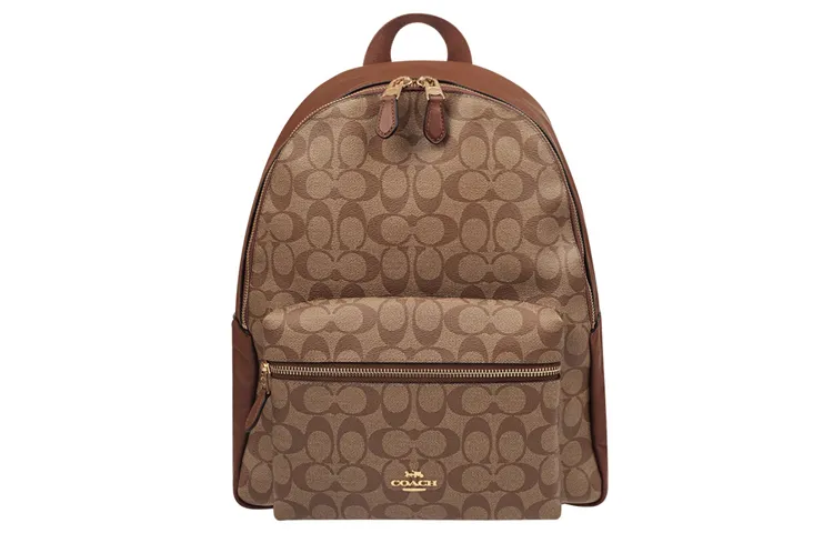 COACH Charlie Coated Canvas Backpack Women's Khaki