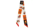 HERMES Voitures Exquises Scarves Unisex Orange/Black