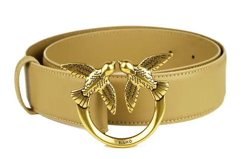 PINKO Leather Belts Women's Beige Yellow