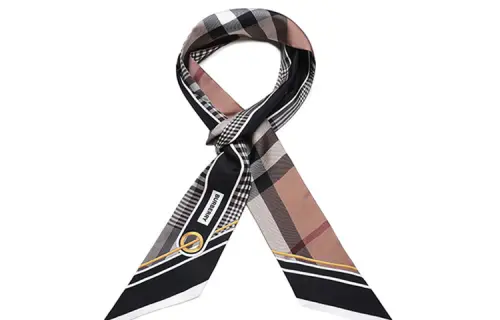 Burberry Silk Scarves Unisex Black