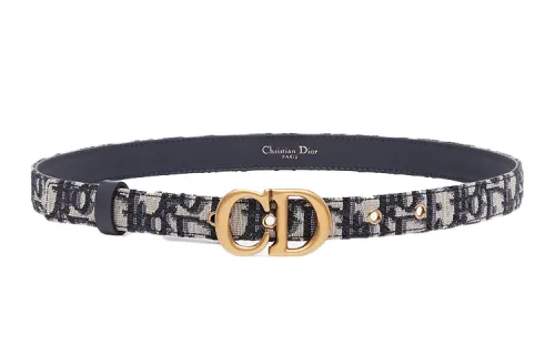 DIOR Cow Leather Belts Women's Blue 2cm