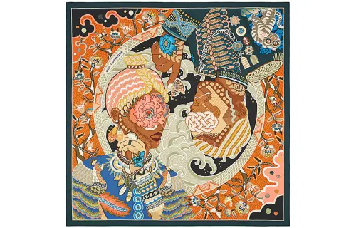HERMES Silk Scarves Women's Jasper