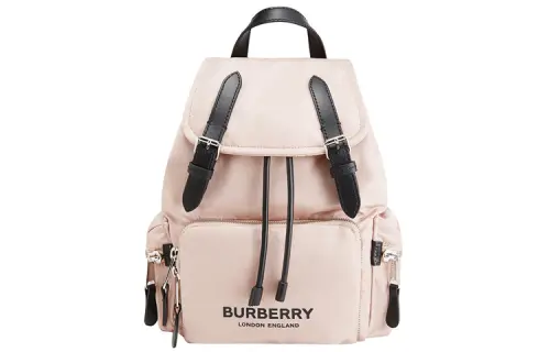 Burberry Logo Print Econyl Nylon Backpack Pink