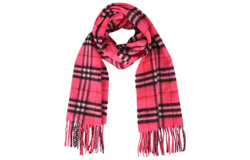 Burberry Cashmere Knit Scarves Unisex Bright Pink