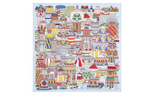 HERMES La Patisserie Francaise Scarves Women's Multicolor