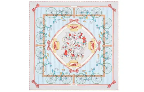 HERMES Carre Scarves Unisex Sky Blue