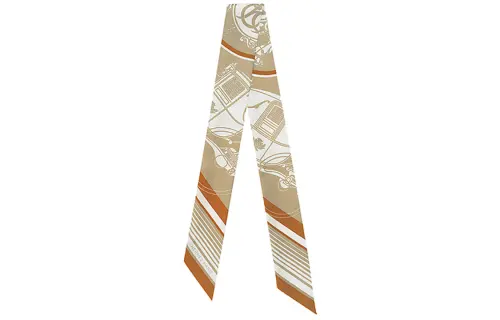 HERMES Silk Scarves Women's Camel