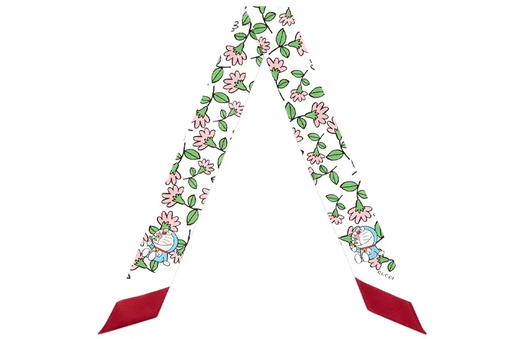 GUCCI Doraemon X Gucci Scarves Women's White Green
