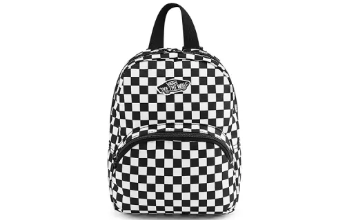 Vans Polyester Backpack Mini Women's Black White Plaid