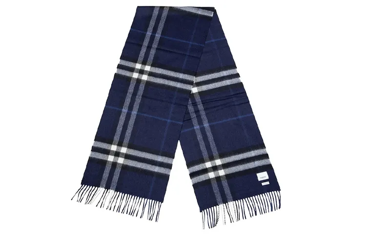 Burberry Knit Scarves Unisex Blue