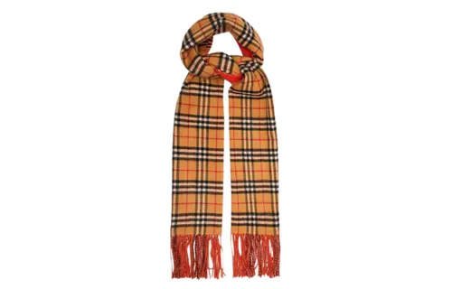 Burberry Knit Scarves Unisex Bright Orange
