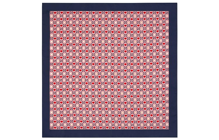 Женский шарф Gucci GG Silk Scarf (розовый)
