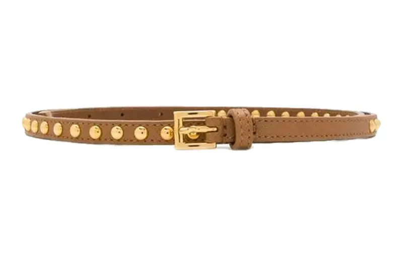 PRADA Leather Belts Unisex Brown 1.5cm