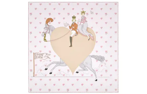 HERMES Tea Time Scarves Women's Pink
