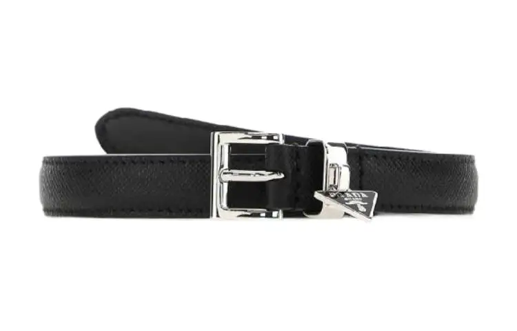 triangle-logo leather belt