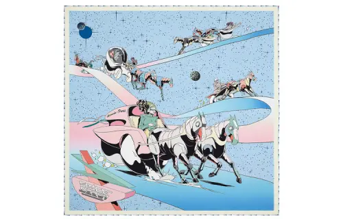 HERMES Scarves Women's Sky Blue