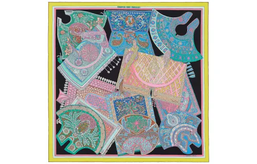 HERMES Scarves Women's Yellow Black