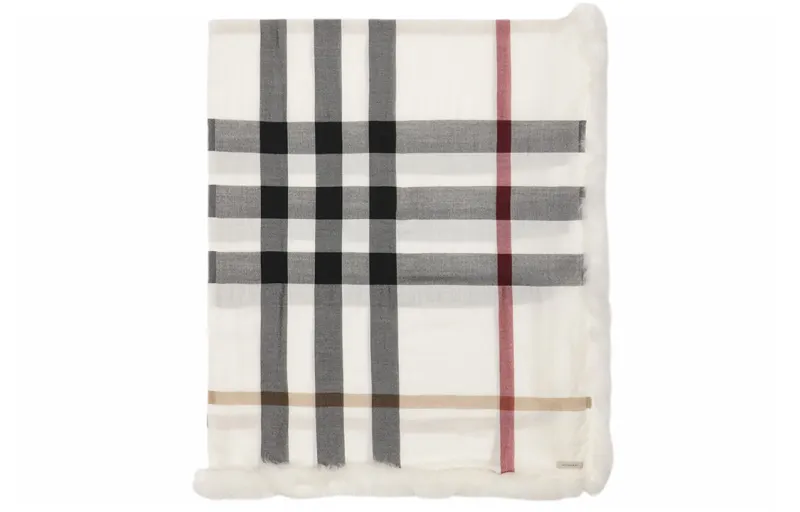 Burberry Knit Scarves Unisex Ivory White