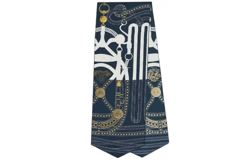 HERMES Scarves Unisex Marine Blue
