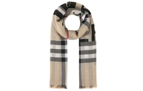 【Previous Season】check print knitted scarf