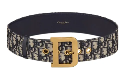 DIOR Calfskin Leather Belts Women's Monogram Color 5.5cm