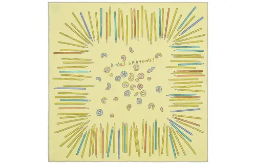 HERMES Scarves Unisex Yellow