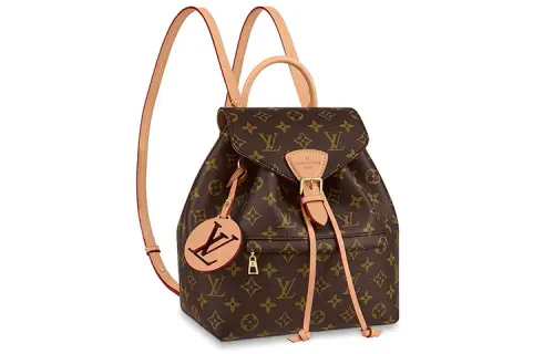 LOUIS VUITTON Montsouris Canvas With Leather With Leather Backpack Small Women's Brown