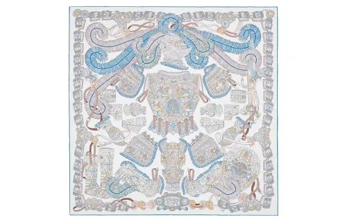 HERMES Scarves Unisex Blue