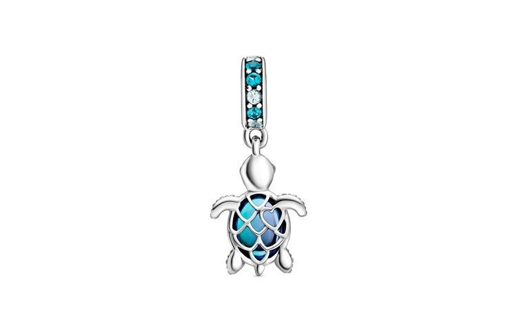Шарм-подвеска Pandora (серебристый с синим) — фото 3