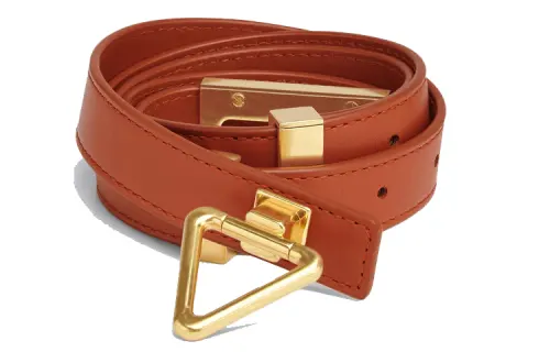 Bottega Veneta Cow Leather Belts Women's Maple Brown Width 2cm