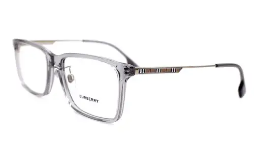 Burberry Plate Frame Rectangular Eyeglass Frames Men's Transparent Gray