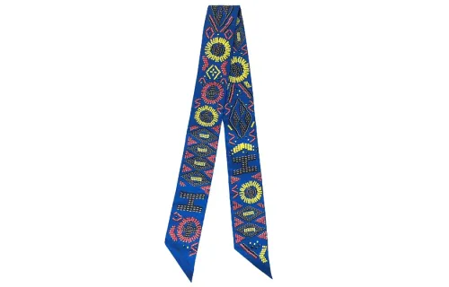 HERMES Mulberry Silk Scarves Women's Blue