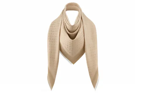 LOUIS VUITTON Monogram Scarves Unisex Beige