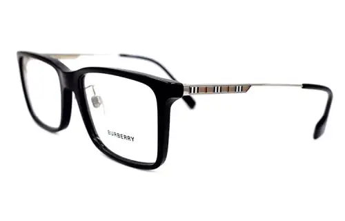 Burberry Plate Frame Rectangular Prescription Glasses Men's Black