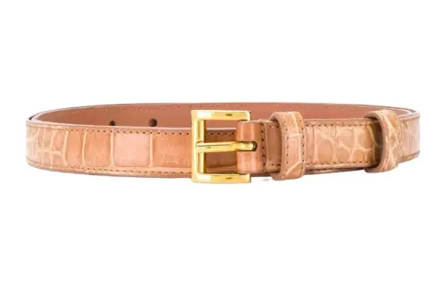 PRADA Pin Buckle Leather Belts Unisex Brown 1CM