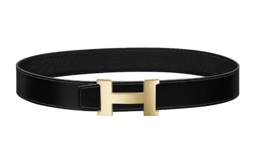 HERMES Constance Leather Belts Men's Width 3.8cm