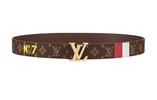 LOUIS VUITTON Leather Belts Unisex Brown Width 4cm