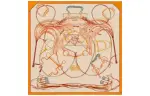 HERMES Scarves Unisex Orange/Gold