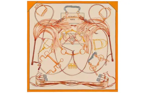 HERMES Scarves Unisex Orange/Gold