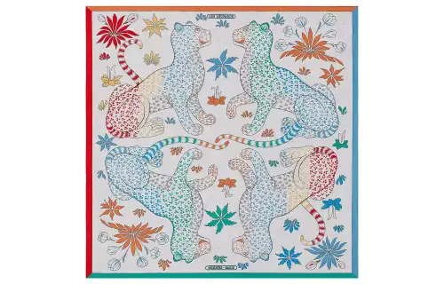 HERMES Knit Scarves Women's Mixed Gray/Blue/Garnet Red