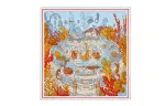 HERMES Ex Libris Atlantis Scarves Women's Orange