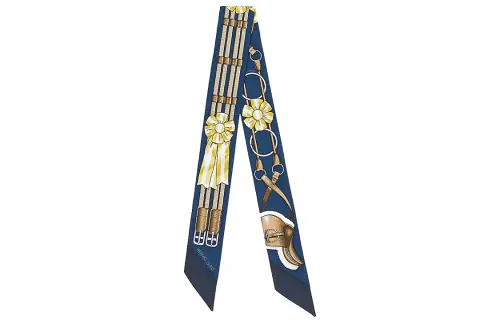 HERMES Jumping Scarves Women's Marine Blue