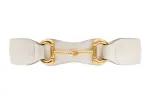 GUCCI Horsebit Leather Belts Women's White Width 4cm
