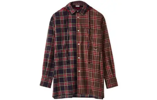 LOEWE Shirts Men's Red Lapel Moderate Shirt