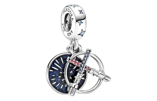 Pandora 925 Sterling Silver Jewelry Accessory Pendant Unisex Light Blue