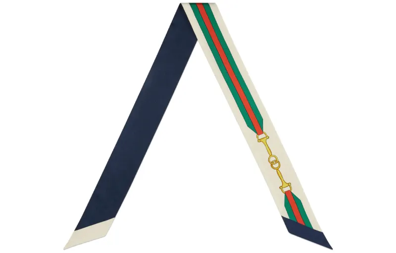 GUCCI Mulberry Silk Scarves Unisex Ivory White