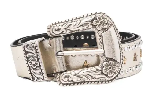 Golden Goose Leather Belts Unisex Silver