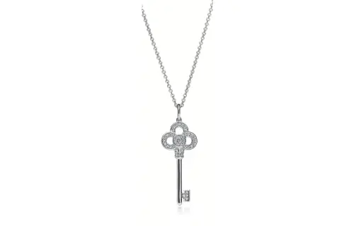 TIFFANY & CO. Keys 18K White Gold Necklaces Women's